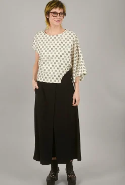 Clearance Evie Lou Chess Cotton Melanie Top, Cream