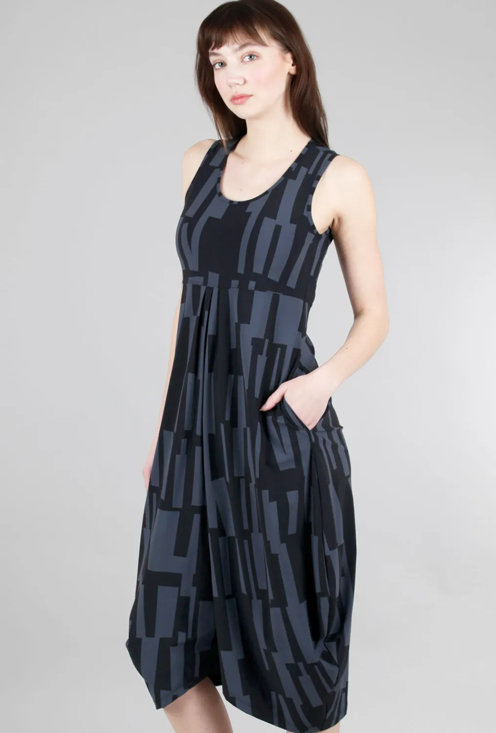 New Evie Lou Chorus Dress/Jumpsuit, Azure Beatnik Print