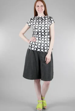 Hot Evie Lou Circle Grid Top, Ivory/Black