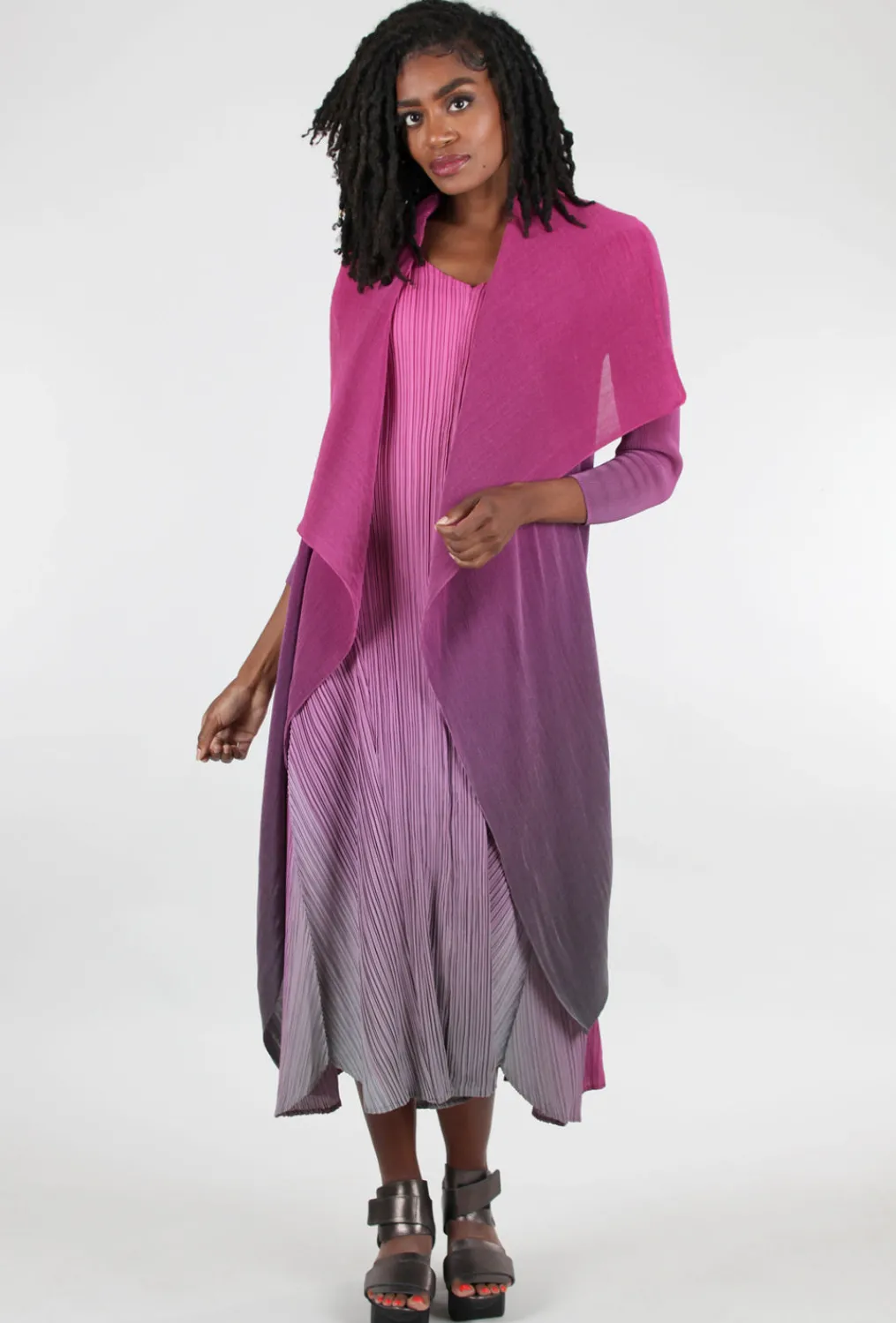 Cheap Evie Lou Collare Coat, Fuchsia Ombre