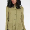 Clearance Evie Lou Cotton Pebble Pocket Cardie, Olive
