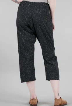 Hot Evie Lou Cotton Slouch Pant, Black Speckle