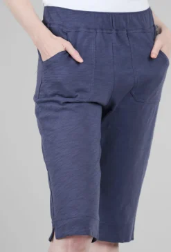 Clearance Evie Lou Cotton Slub Pedal Pusher, Navy