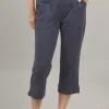 Best Evie Lou Cotton Slub Pocket Capri, Navy