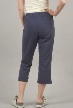 Best Evie Lou Cotton Slub Pocket Capri, Navy