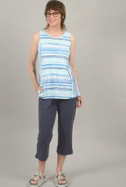 Best Evie Lou Cotton Slub Pocket Capri, Navy