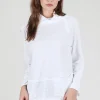 Hot Evie Lou Cotton Slub Pocket Pullover, White