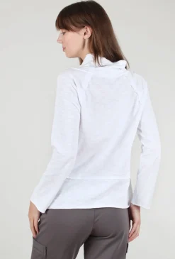 Hot Evie Lou Cotton Slub Pocket Pullover, White