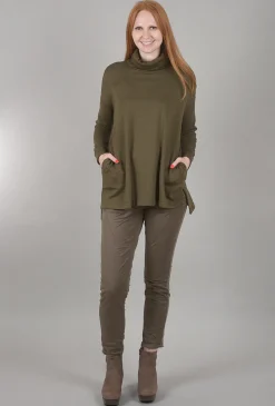 Best Evie Lou Cozy Cowl-Neck Top, Olive