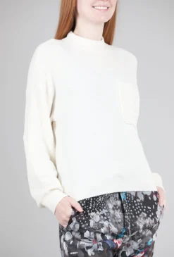 Flash Sale Evie Lou Cozy Pocket Sweater, Winter White