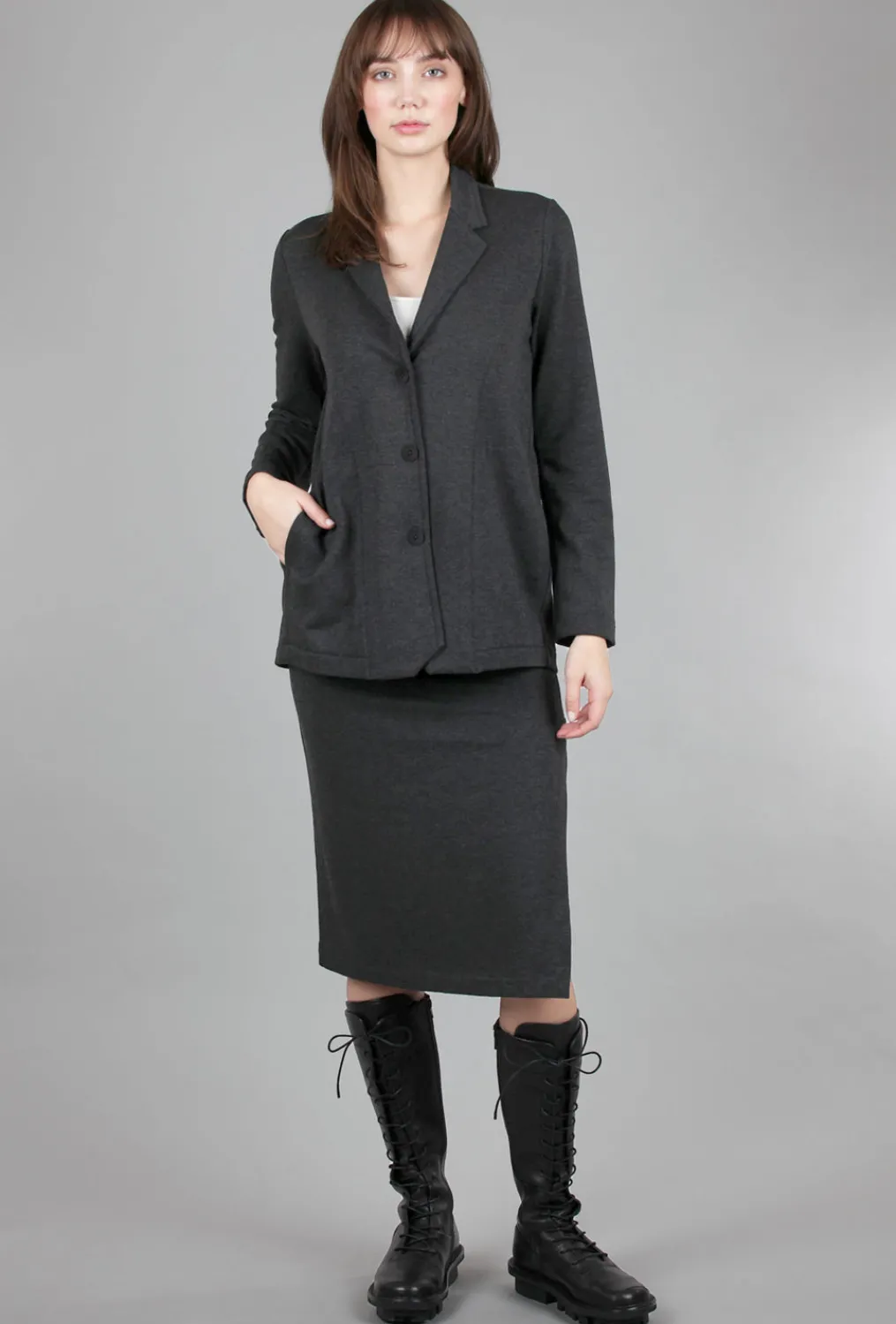Store Evie Lou Cozy Slouch Blazer, Charcoal