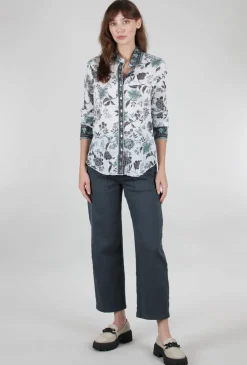 Best Sale Evie Lou Crinkle Cotton Shirt, Tunisia Seaglass