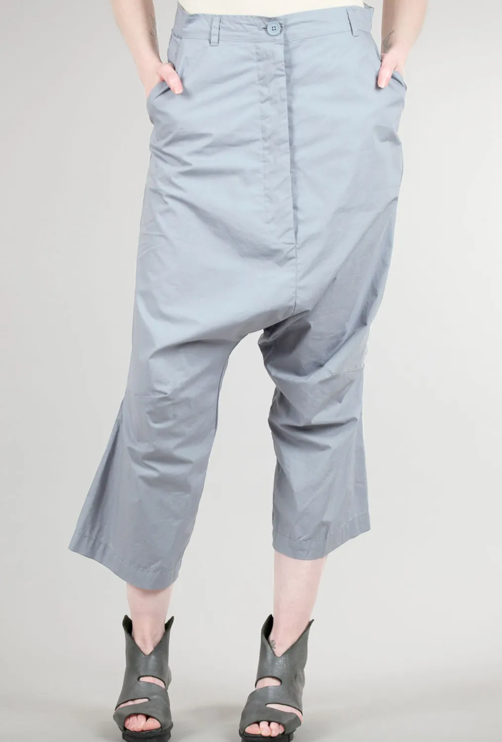 Best Evie Lou Crisp Cotton Slouch Trouser, Water