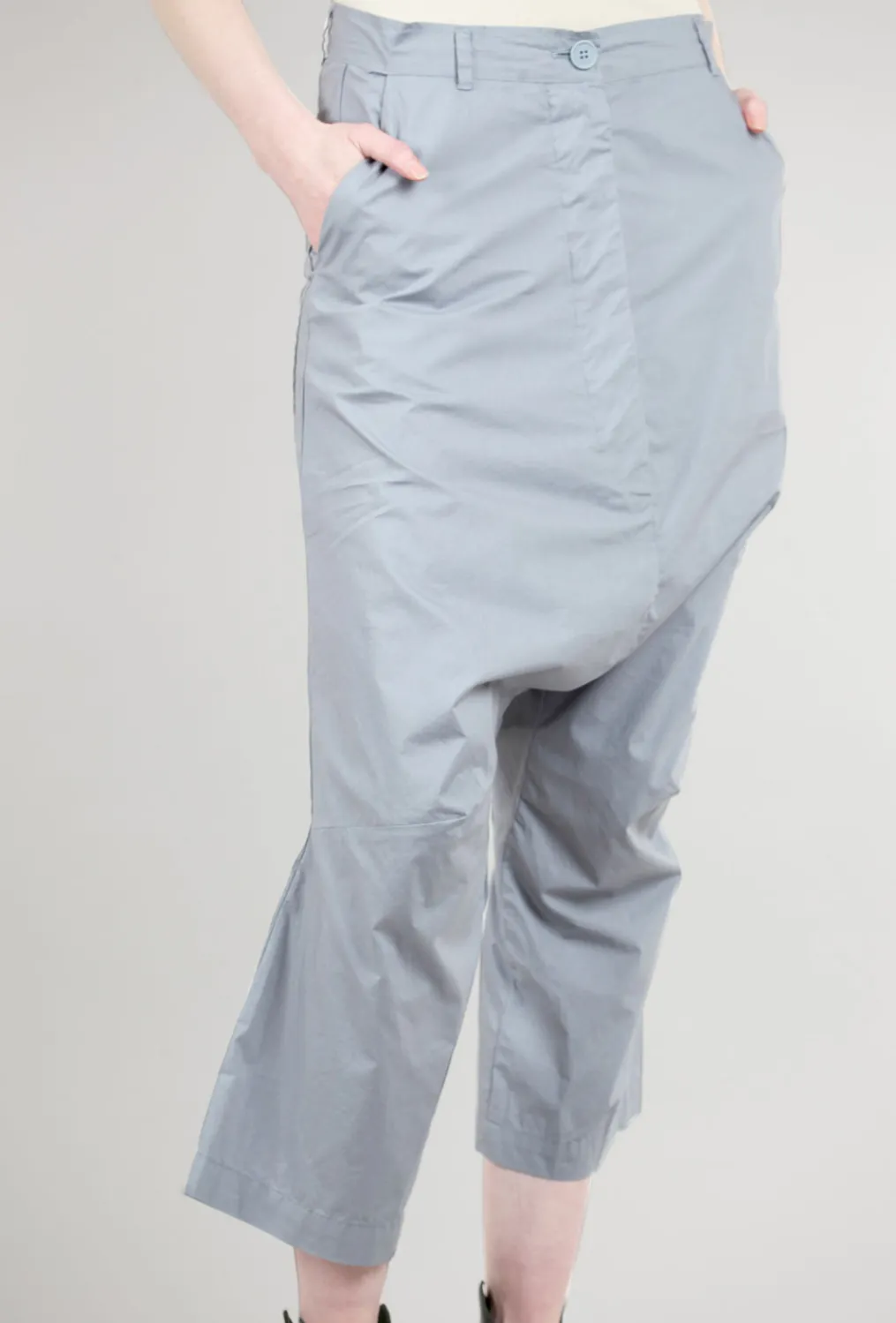Best Evie Lou Crisp Cotton Slouch Trouser, Water