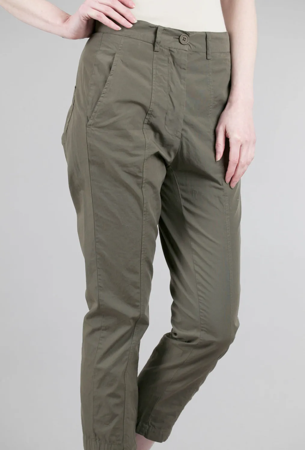 Flash Sale Evie Lou Crisp Seamed Trousers, Olive