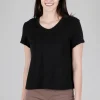Best Sale Evie Lou Crop Boxy Crew, Black