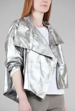 Store Evie Lou Cropped Asym Jacket, Marble