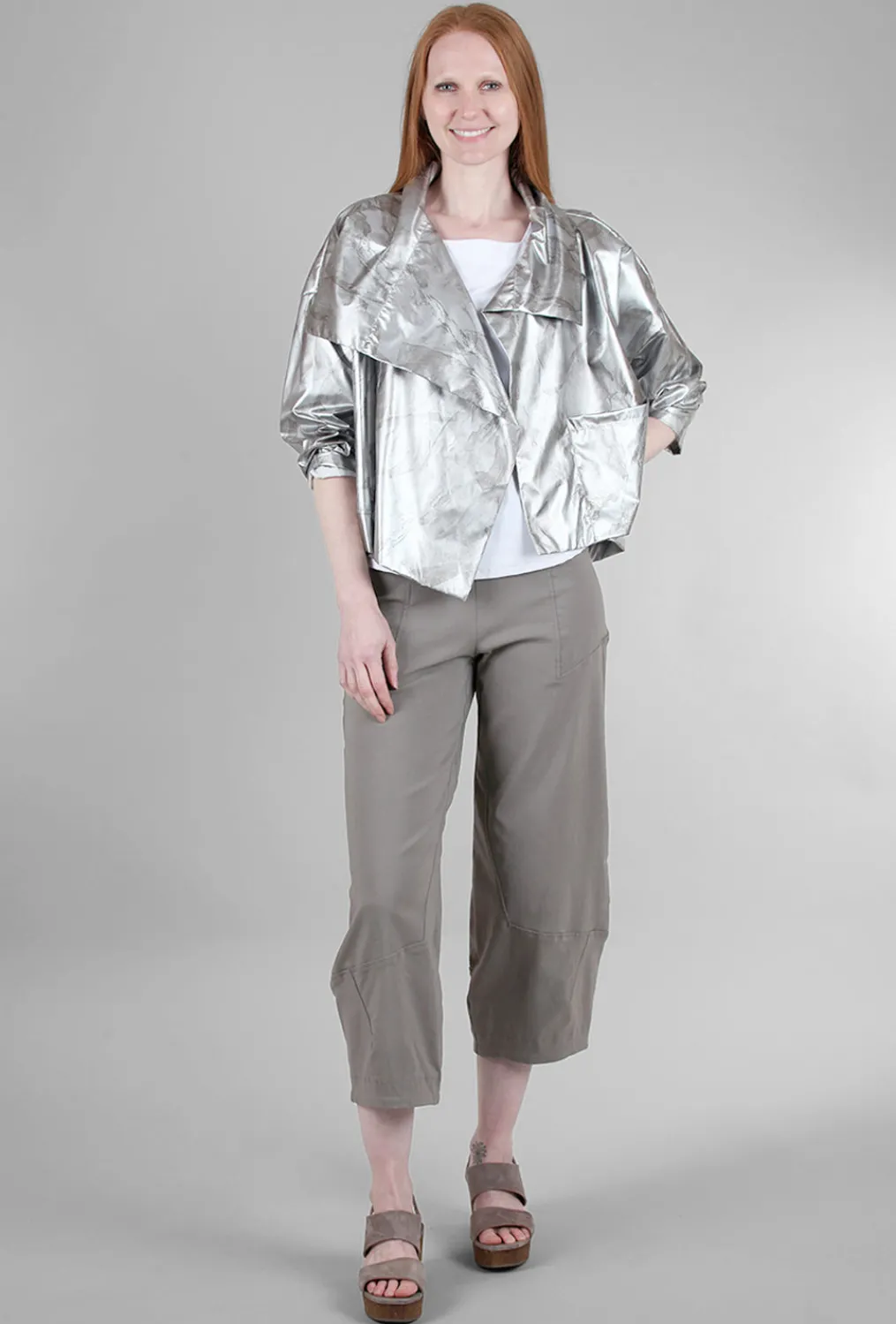 Store Evie Lou Cropped Asym Jacket, Marble