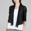 Hot Evie Lou Cropped Mesh Tulle Cardie, Black