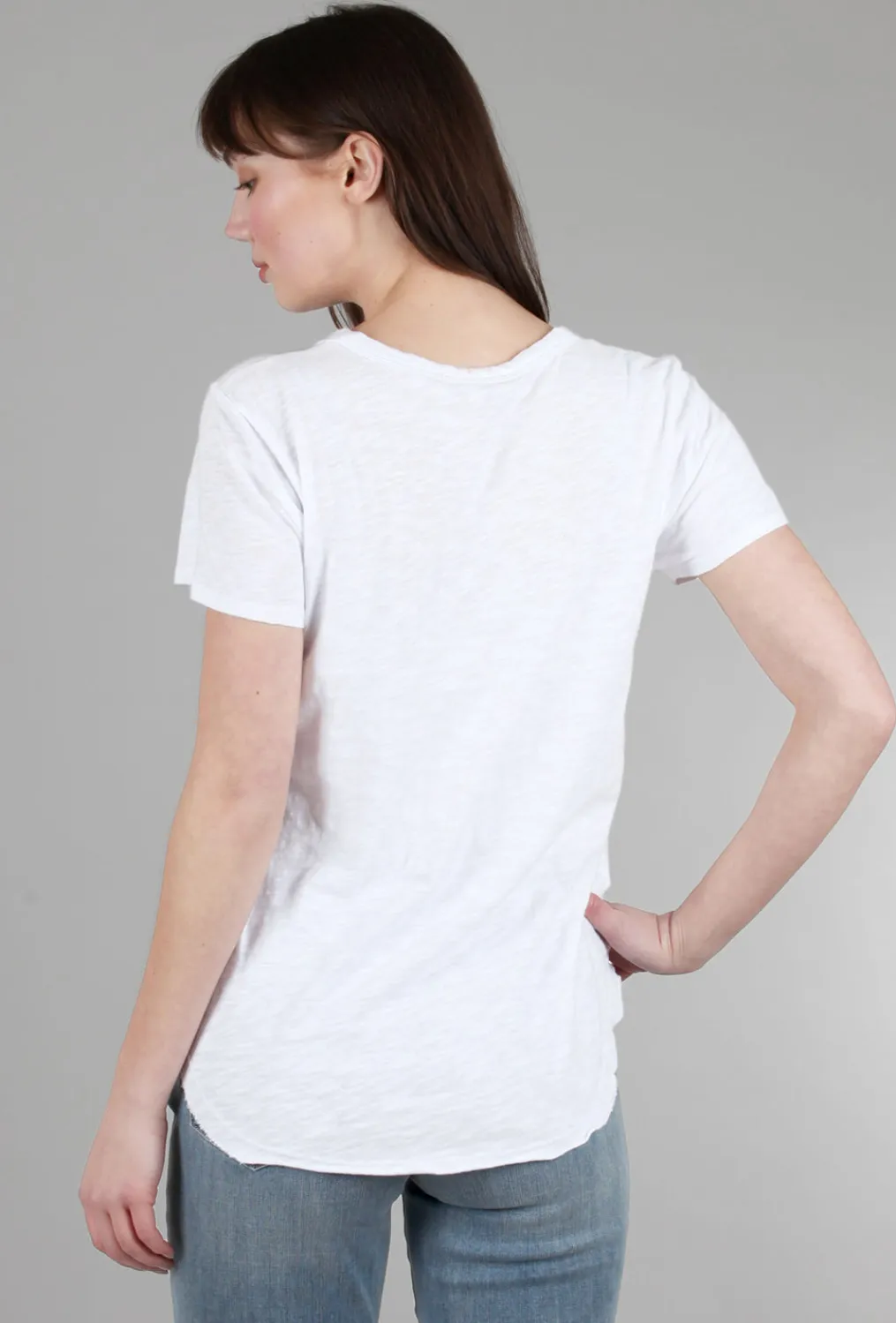 Flash Sale Evie Lou Curved Hem Crew T-Shirt, White