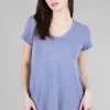 Discount Evie Lou Curved Hem Vee Tee, Morning Fog