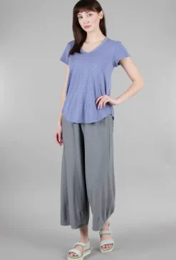 Discount Evie Lou Curved Hem Vee Tee, Morning Fog