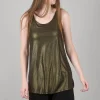 Fashion Evie Lou Dakota Metallic Tank, Bronze