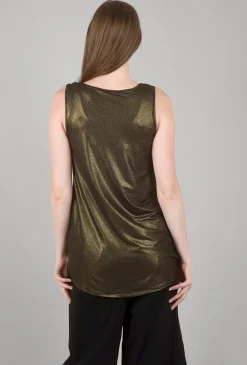 Fashion Evie Lou Dakota Metallic Tank, Bronze