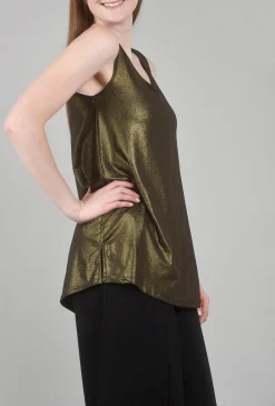 Fashion Evie Lou Dakota Metallic Tank, Bronze