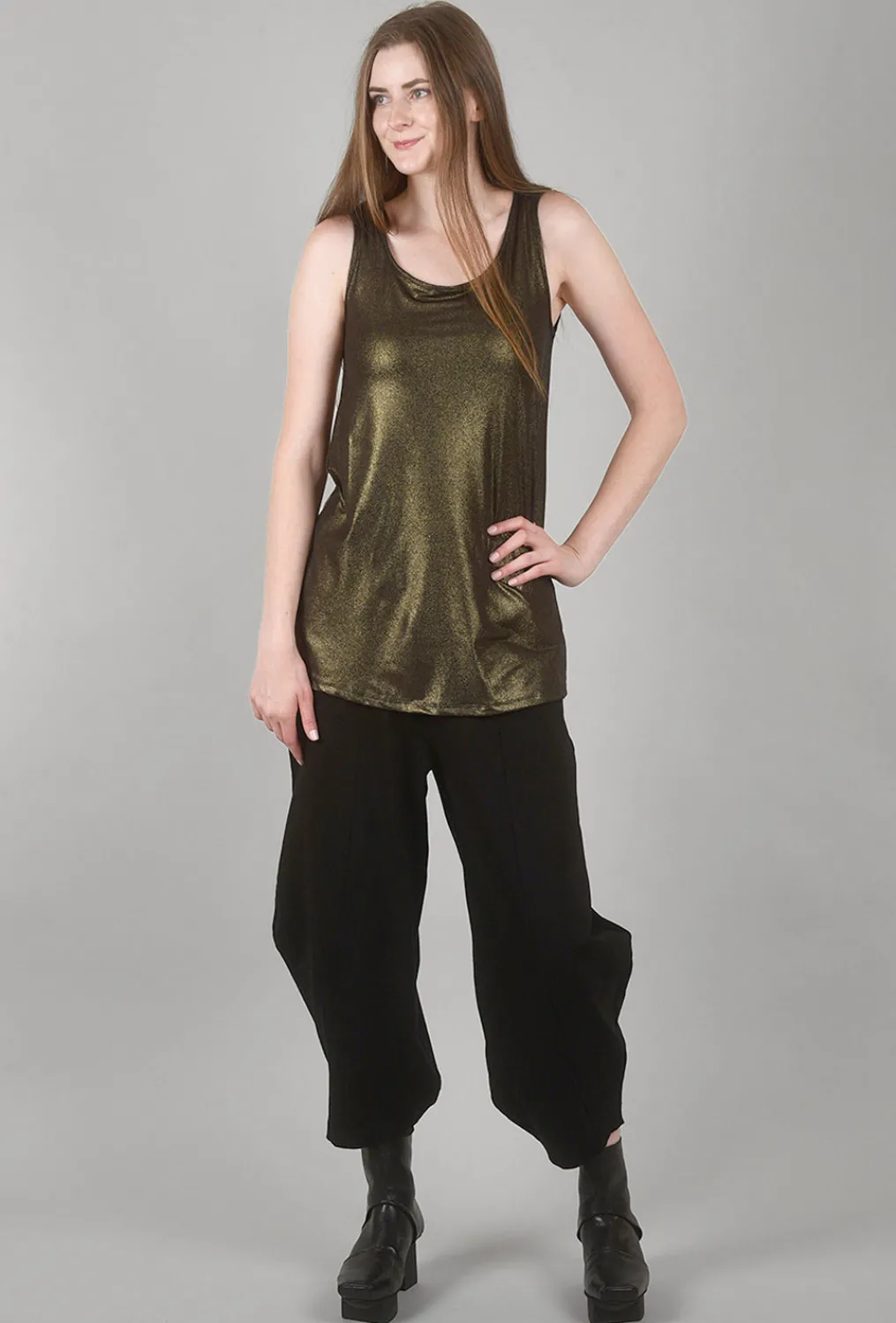 Fashion Evie Lou Dakota Metallic Tank, Bronze