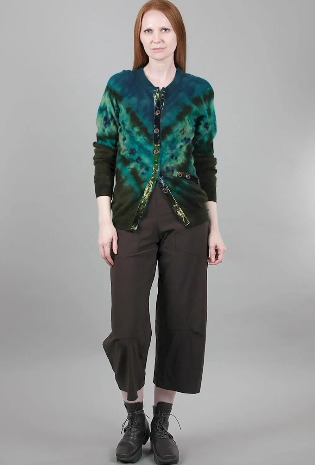 Discount Evie Lou Decon Vanishing Point Sweater, Green/Indigo