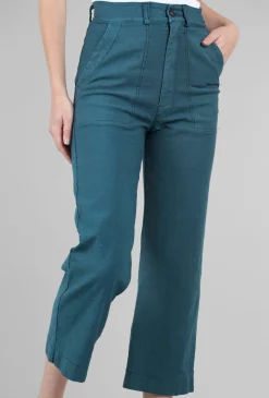 Discount Evie Lou Denim Boiler Pant, Peacock