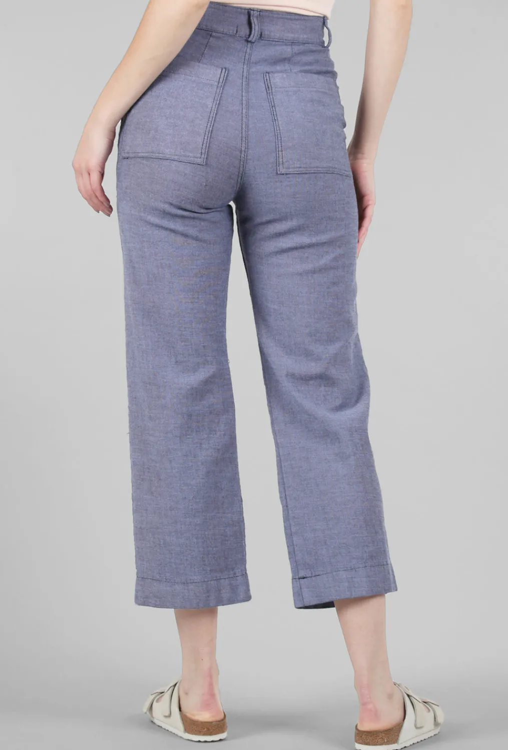 Sale Evie Lou Denim Boiler Pant, Purple Frost