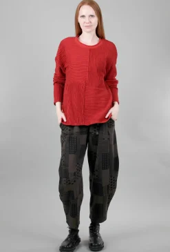 Outlet Evie Lou Dimensional Rib Boxy Top, Spice