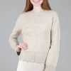 Cheap Evie Lou Distressed Crew Sweater, Husk