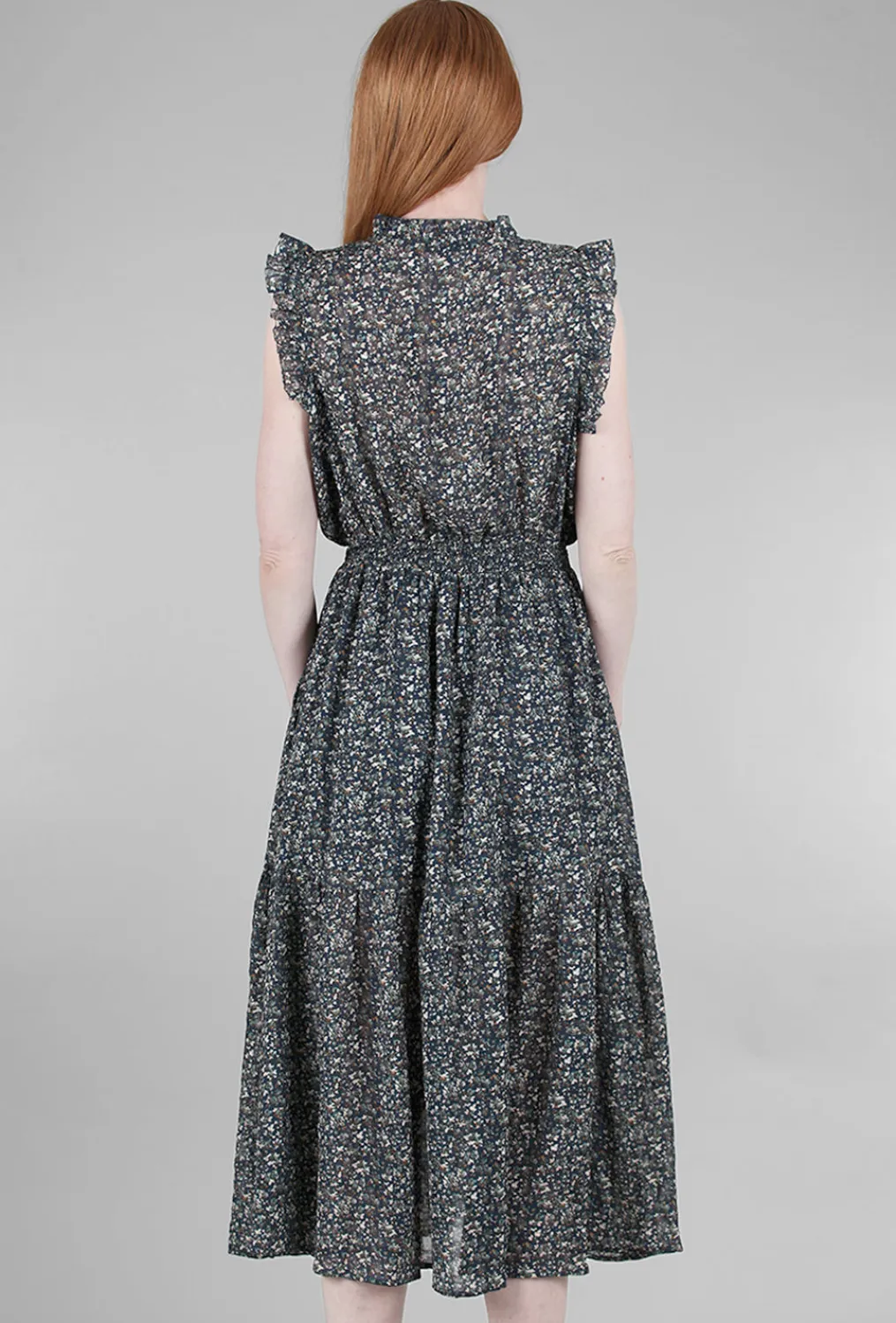 Hot Evie Lou Ditsy Printed Midi Dress, Midnight