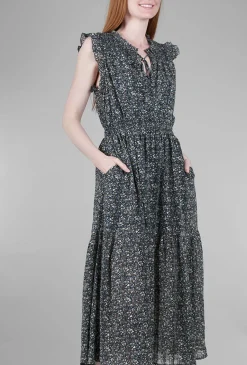 Hot Evie Lou Ditsy Printed Midi Dress, Midnight