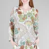 Best Sale Evie Lou Divya Botanic Print Tunic, Brown Multi