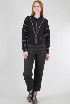Cheap Evie Lou Dolman Multi-Stripe Sweater, Midnight