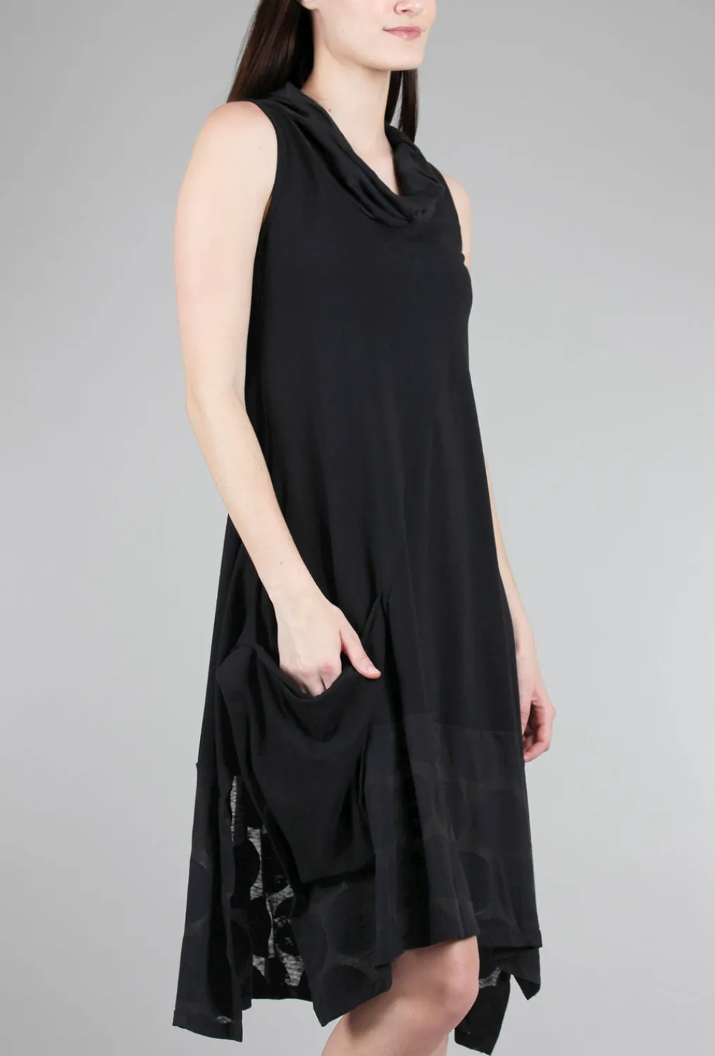 Cheap Evie Lou Dot Cowl Asym Dress, Black