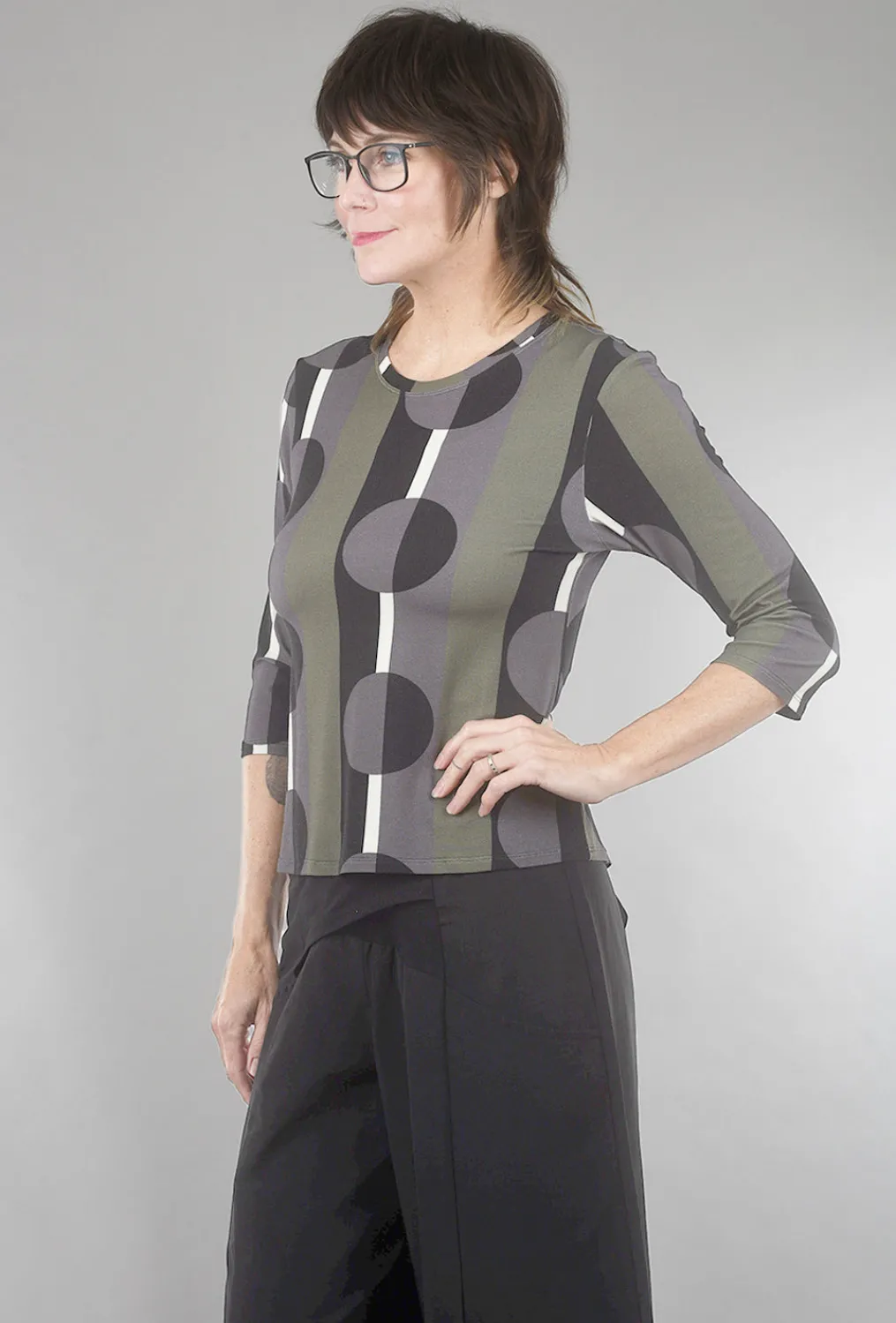 Flash Sale Evie Lou Dot Jersey Bella Tee, Olive