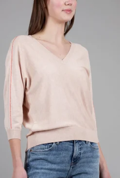 Flash Sale Evie Lou Double V Dolman Sweater, Wheat