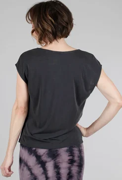 Outlet Evie Lou Drape Cowl Modal Top, Black