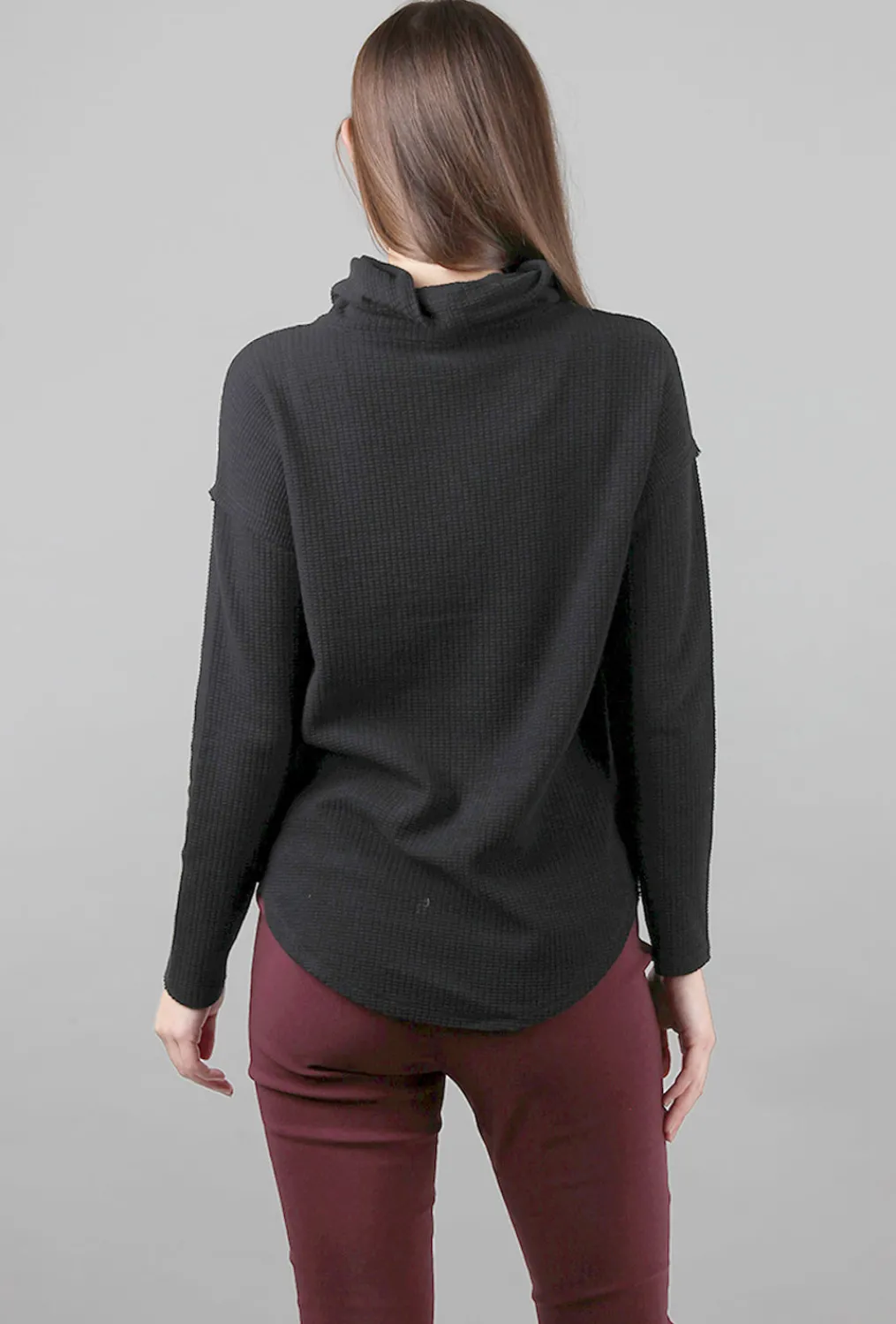 Online Evie Lou Drop-Shoulder Waffle Cowl, Black