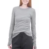 Best Evie Lou Easy Cashmere Cuffed Crew, Smoke