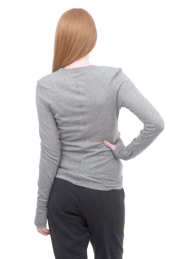 Best Evie Lou Easy Cashmere Cuffed Crew, Smoke