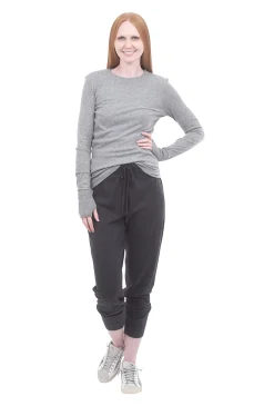 Best Evie Lou Easy Cashmere Cuffed Crew, Smoke