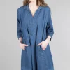 Hot Evie Lou Easy Denim Shirtdress, Blue