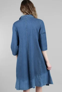 Hot Evie Lou Easy Denim Shirtdress, Blue