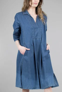 Hot Evie Lou Easy Denim Shirtdress, Blue